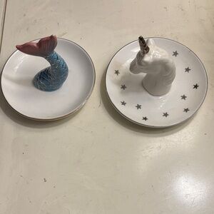 Mermaid and Unicorn Jewelry Dish Set